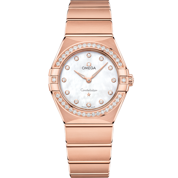 Omega 131.55.28.60.55.001 Constellation Manhattan 28 Quartz Sedna Gold / MOP / Diamond