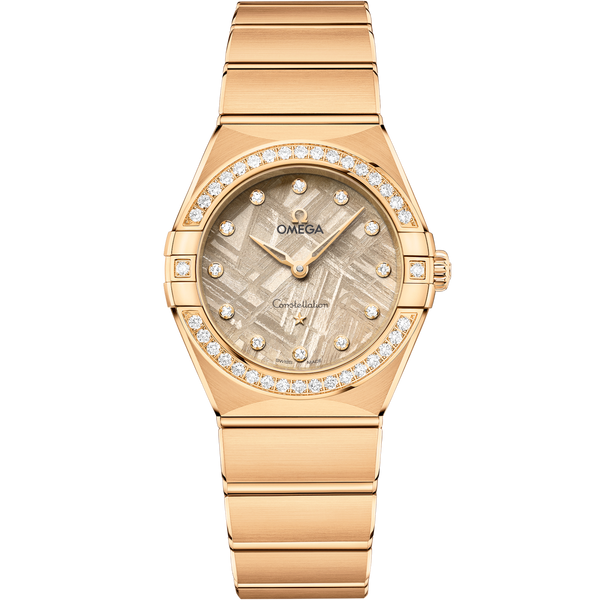Omega 131.55.28.60.99.006 Constellation Manhattan 28 Quartz Yellow Gold - Diamond / Flaxen Meteorite