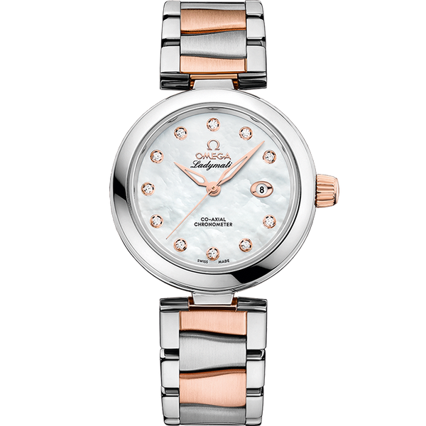 Omega 425.20.34.20.55.004 LadyMatic Co-Axial 34 Stainless Steel / Sedna Gold / MOP / Bracelet