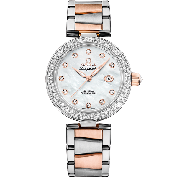 Omega 425.25.34.20.55.004 LadyMatic Co-Axial 34 Stainless Steel / Sedna Gold / Diamond / MOP / Bracelet