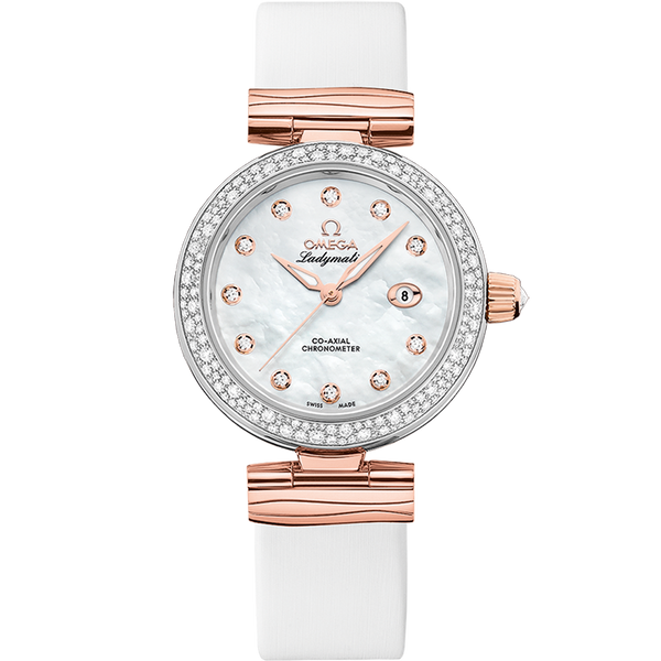 Omega 425.27.34.20.55.004 LadyMatic Co-Axial 34 Stainless Steel / Sedna Gold / Diamond / MOP