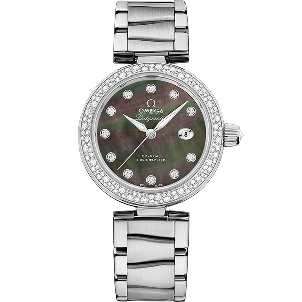 Omega 425.35.34.20.57.004 LadyMatic Co-Axial 34 Stainless Steel / Diamond / Brown MOP / Bracelet