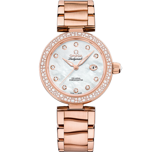 Omega 425.65.34.20.55.010 LadyMatic Co-Axial 34 Sedna Gold / Diamond / MOP / Bracelet