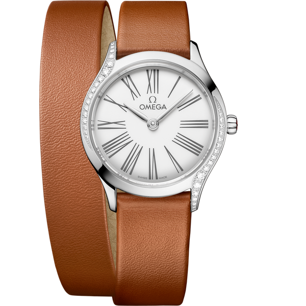 Omega 428.17.26.60.04.005 Mini Tr̩sor Quartz 26 Stainless Steel - Diamond / White Enamel / Double Tour