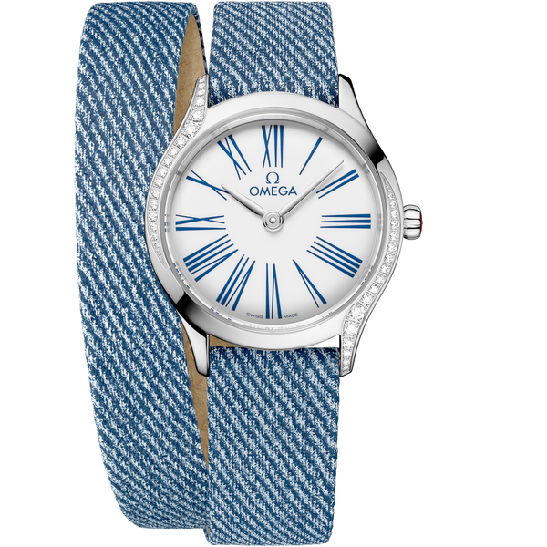 Omega 428.17.26.60.04.009 De Ville Mini Tr̩sor 26åÊmm, Steel on Leather strap - 428.17.26.60.04.009