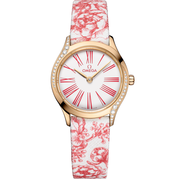 Omega 428.57.26.60.04.003 Mini Tr̩sor Quartz 26 Moonshine Gold - Diamond / White - Rose / Toile de Jouy