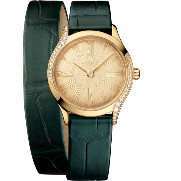 Omega 428.58.26.60.99.002 De Ville Mini Tr̩sor 26åÊmm, Moonshine gold on Alligator - 428.58.26.60.99.002