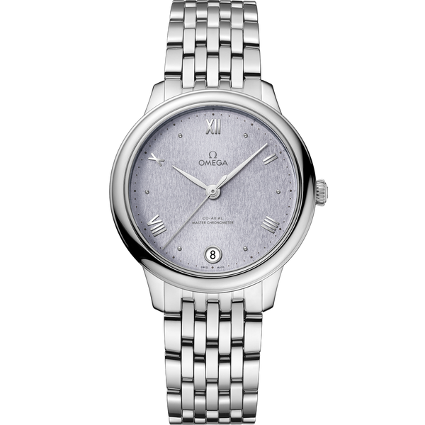 Omega 434.10.34.20.03.001 De Ville Master Chronometer 34 Stainless Steel / Lavender / Bracelet