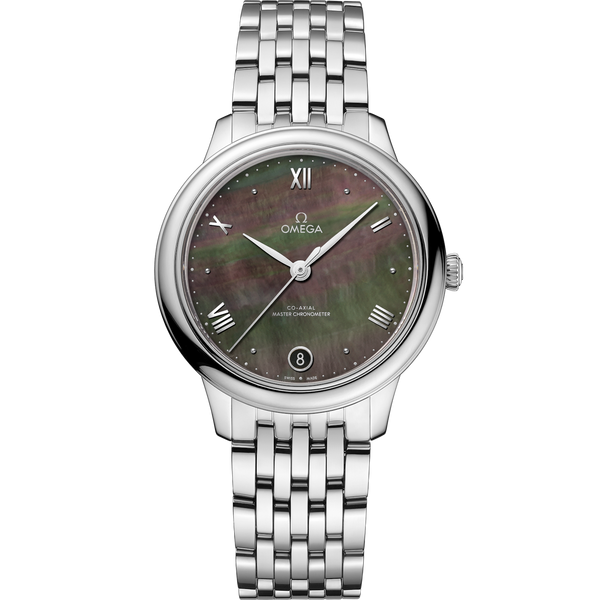 Omega 434.10.34.20.07.001 De Ville Master Chronometer 34 Stainless Steel / Brown MOP / Bracelet