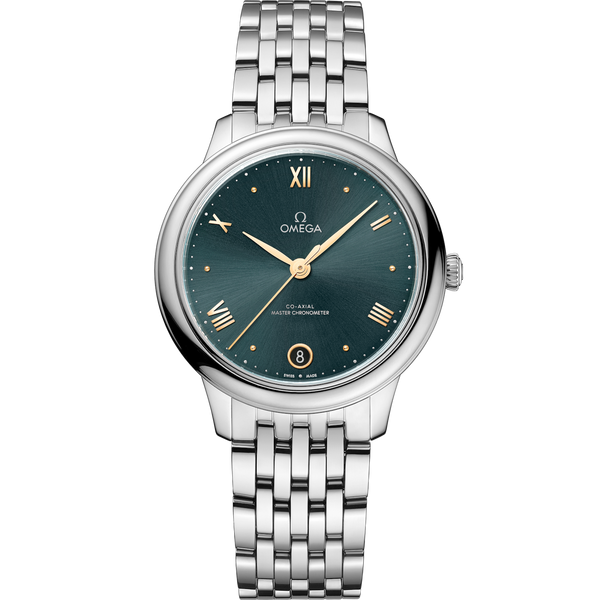 Omega 434.10.34.20.10.001 De Ville Master Chronometer 34 Stainless Steel / Turquoise / Bracelet