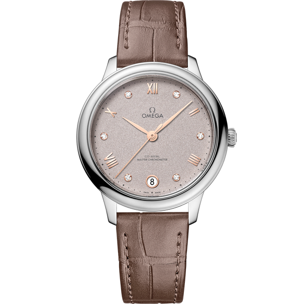 Omega 434.13.34.20.52.002 De Ville Master Chronometer 34 Stainless Steel / Rose - Grey - Diamond