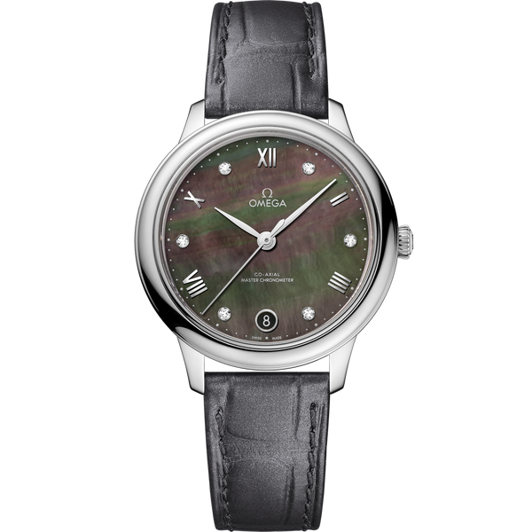 Omega 434.13.34.20.57.001 De Ville Master Chronometer 34 Stainless Steel / Brown MOP - Diamond