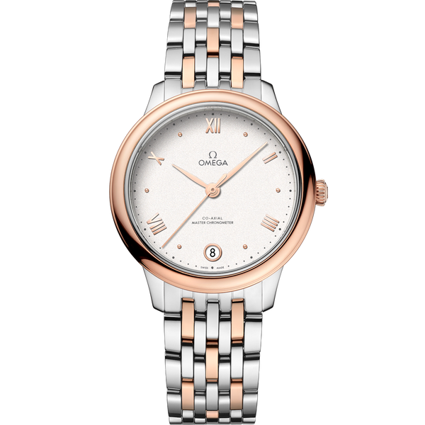 Omega 434.20.34.20.02.001 De Ville Master Chronometer 34 Stainless Steel - Sedna Gold / White / Bracelet
