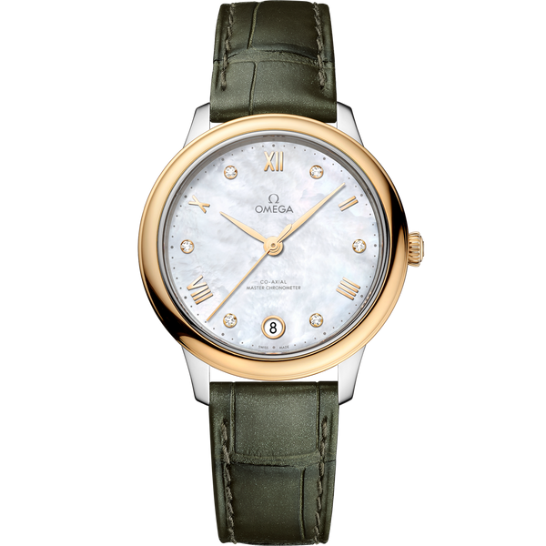 Omega 434.23.34.20.55.002 De Ville Master Chronometer 34 Stainless Steel - Yellow Gold / MOP - Diamond