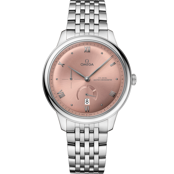 Omega 434.10.41.21.10.001 De Ville Power Reserve Master Chronometer Stainless Steel / Salmon / Bracelet