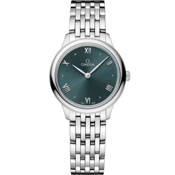 Omega 434.10.28.60.10.001 De Ville Quartz 27.5 Stainless Steel / Turquoise / Bracelet