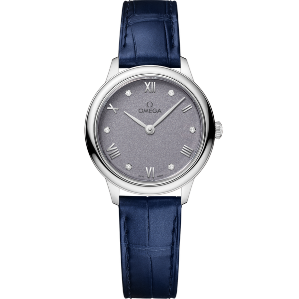 Omega 434.13.28.60.53.001 De Ville Quartz 27.5 Stainless Steel / Lavender - Diamond