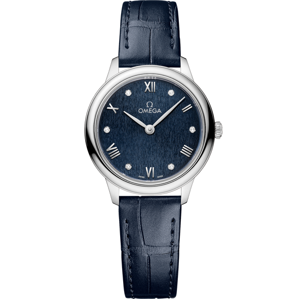 Omega 434.13.28.60.53.002 De Ville Quartz 27.5 Stainless Steel / Blue - Diamond