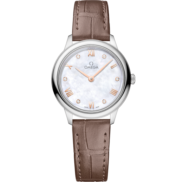 Omega 434.13.28.60.55.001 De Ville Quartz 27.5 Stainless Steel / MOP - Diamond