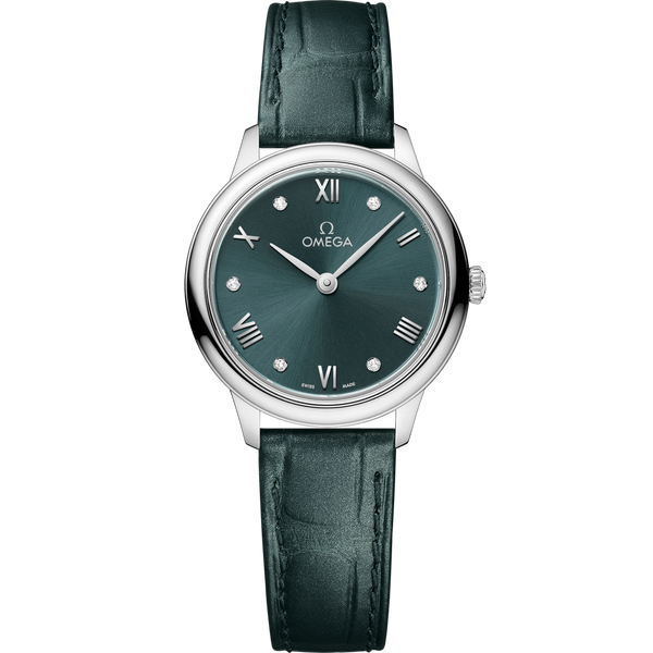 Omega 434.13.28.60.60.001 De Ville Quartz 27.5 Stainless Steel / Turquoise - Diamond