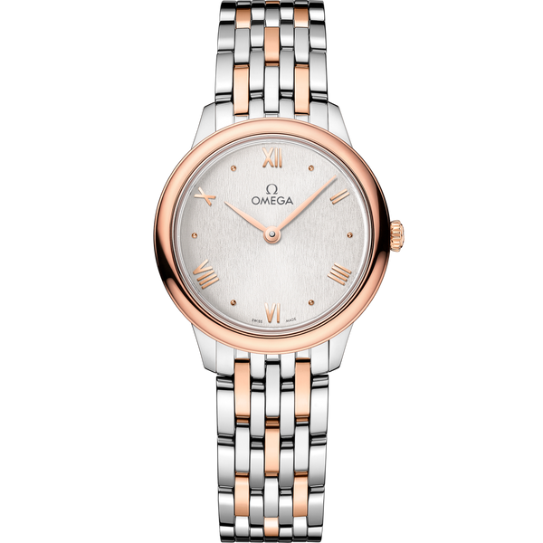 Omega 434.20.28.60.02.001 De Ville Quartz 27.5 Stainless Steel - Sedna Gold / Silver / Bracelet