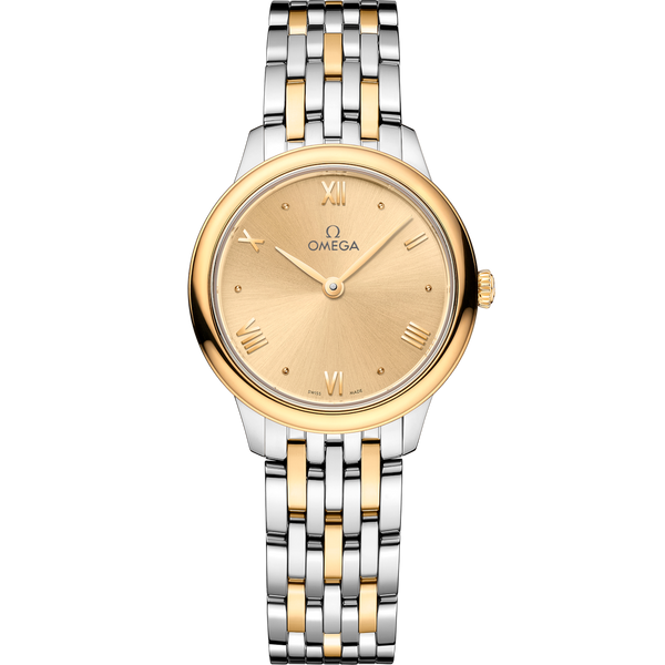 Omega 434.20.28.60.08.001 De Ville Quartz 27.5 Stainless Steel - Yellow Gold / Champagne / Bracelet