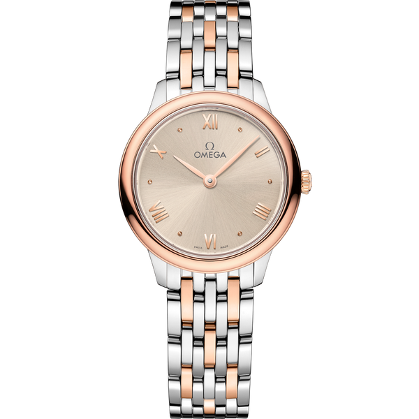 Omega 434.20.28.60.09.001 De Ville Quartz 27.5 Stainless Steel - Sedna Gold / Beige / Bracelet