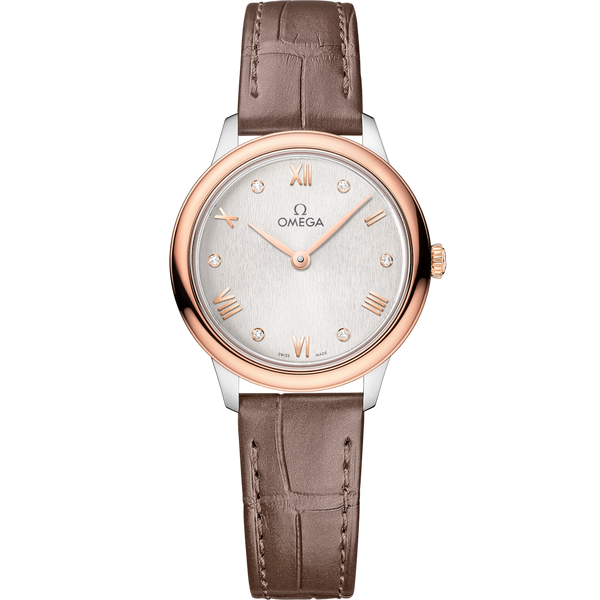 Omega 434.23.28.60.52.001 De Ville Quartz 27.5 Stainless Steel - Sedna Gold / Silver - Diamond