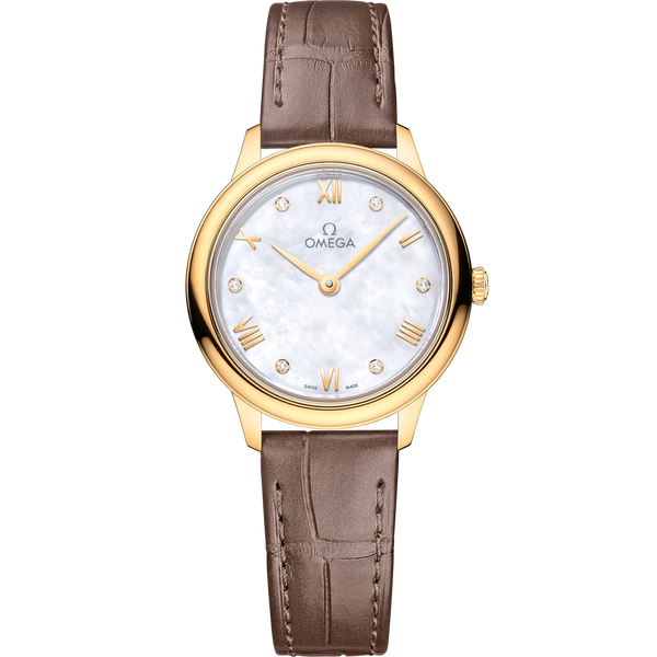 Omega 434.53.28.60.55.002 De Ville Quartz 27.5 Yellow Gold / MOP - Diamond