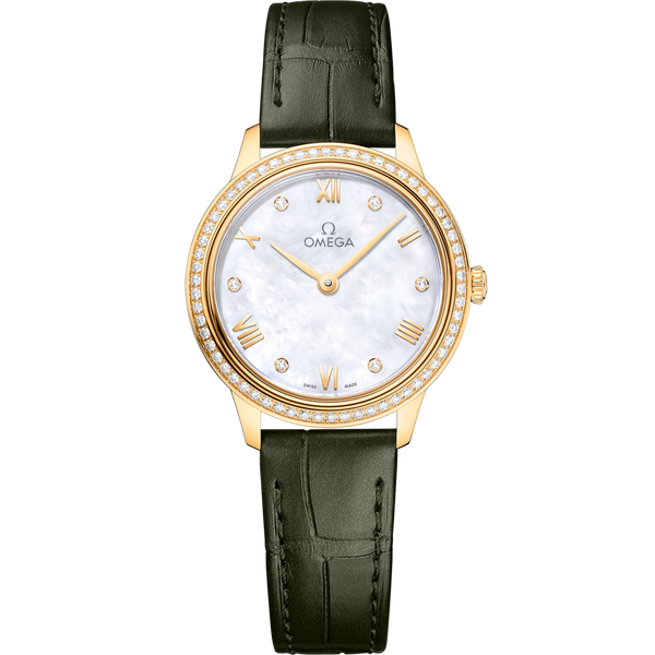 Omega 434.58.28.60.55.002 De Ville Quartz 27.5 Yellow Gold - Diamond / MOP - Diamond