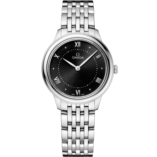 Omega 434.10.30.60.01.001 De Ville Quartz 30 Stainless Steel / Black / Bracelet