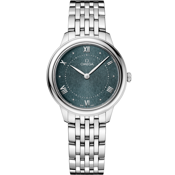 Omega 434.10.30.60.10.001 De Ville Quartz 30 Stainless Steel / Turqouise / Bracelet