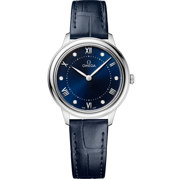 Omega 434.13.30.60.53.001 De Ville Quartz 30 Stainless Steel / Blue - Diamond