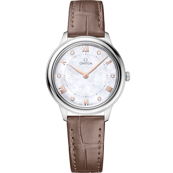 Omega 434.13.30.60.55.001 De Ville Quartz 30 Stainless Steel / MOP - Diamond