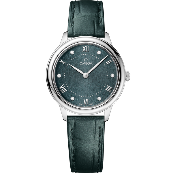 Omega 434.13.30.60.60.001 De Ville Quartz 30 Stainless Steel / Turqouise - Diamond