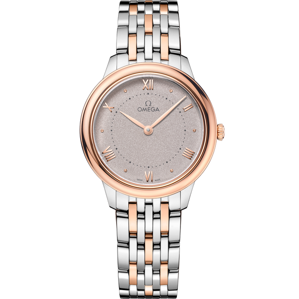 Omega 434.20.30.60.02.001 De Ville Quartz 30 Stainless Steel - Sedna Gold / Grey / BRacelet