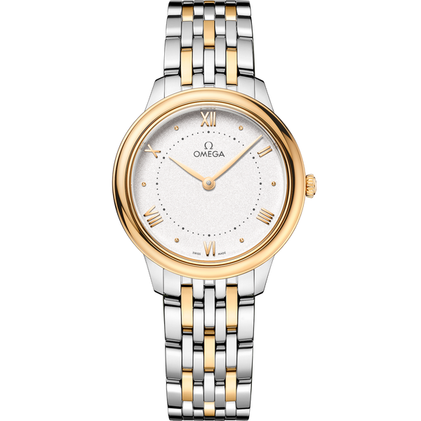 Omega 434.20.30.60.02.002 De Ville Quartz 30 Stainless Steel - Yellow Gold / White / Bracelet