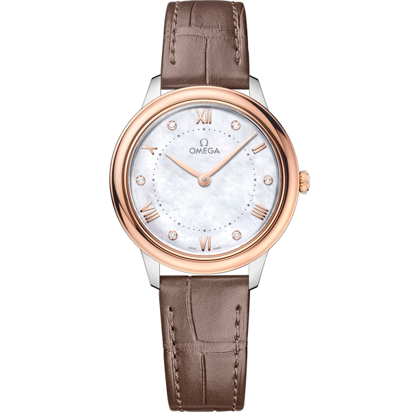 Omega 434.23.30.60.55.001 De Ville Quartz 30 Stainless Steel - Sedna Gold / MOP - Diamond