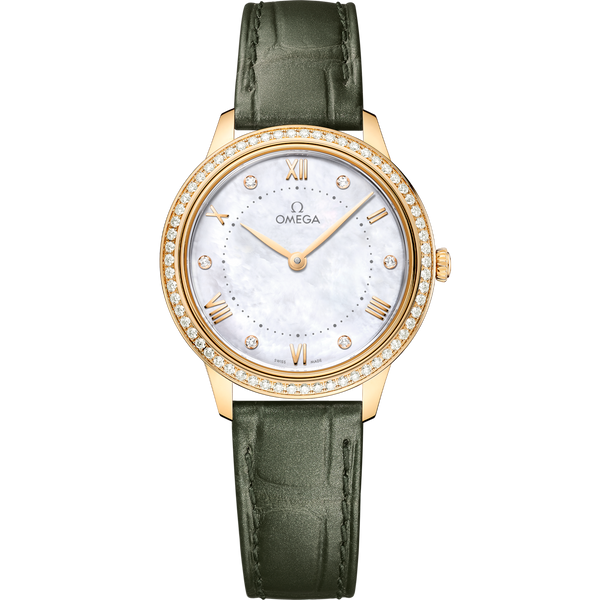 Omega 434.58.30.60.55.002 De Ville Quartz 30 Yellow Gold - Diamond / MOP - Diamond