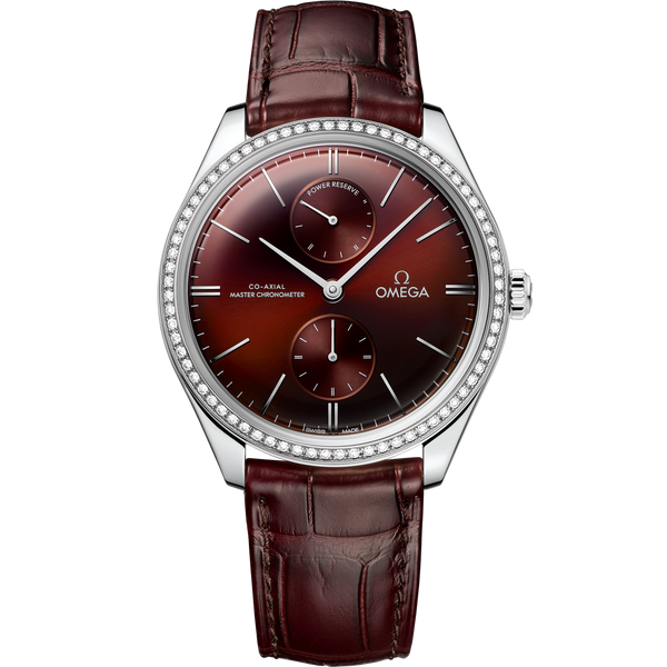 Omega 435.18.40.22.11.001 De Ville Tr̩sor Master Chronometer Power Reserve Stainless Steel / Diamond / Burgundy