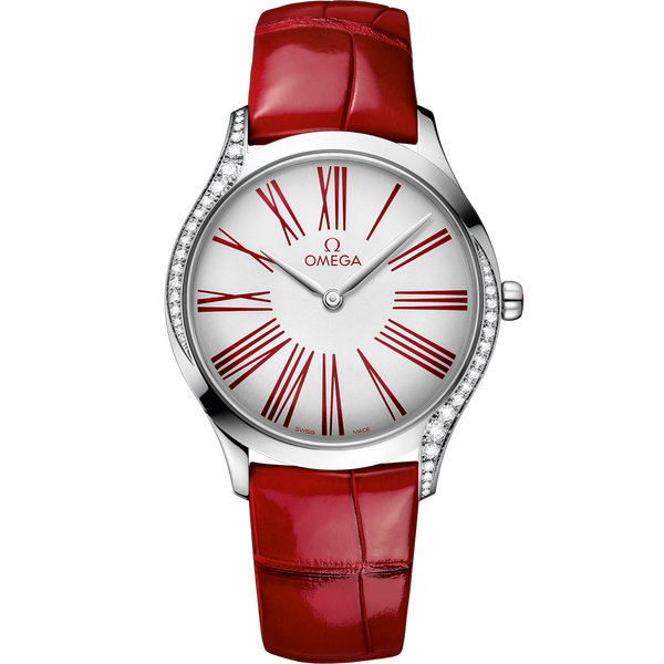 Omega 428.18.36.60.04.002 De Ville Tr̩sor 36 Stainless Steel / White - Roman / Alligator