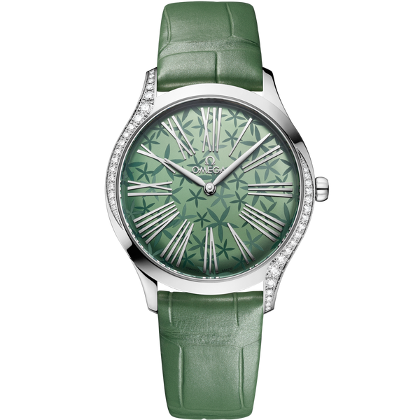 Omega 428.18.36.60.10.002 De Ville Tr̩sor 36 Stainless Steel / Green - Jasmine / Alligator