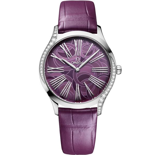 Omega 428.18.36.60.10.003 De Ville Tr̩sor 36 Stainless Steel / Purple - Peony / Alligator