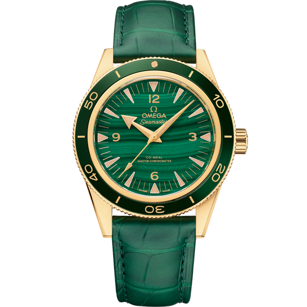 Omega 234.63.41.21.99.001 Seamaster 300 Co-Axial Master Chronometer Yellow Gold / Malachite