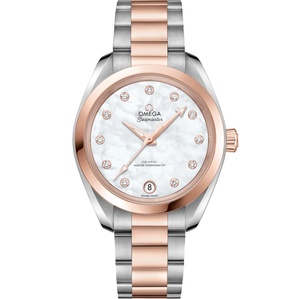 Omega 220.20.34.20.55.001 Seamaster Aqua Terra 150M Master Chronometer 34 Stainless Steel / Sedna Gold / MOP / Bracelet