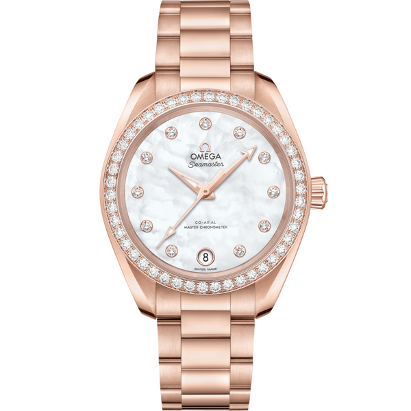 Omega 220.55.34.20.55.001 Seamaster Aqua Terra 150M Master Chronometer 34 Sedna Gold / Diamond / MOP / Bracelet