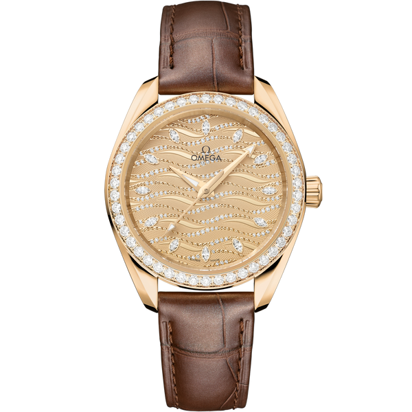 Omega 220.58.34.20.99.008 Seamaster Aqua Terra 150M Master Chronometer 34 Moonshine Gold - Diamond / Champagne