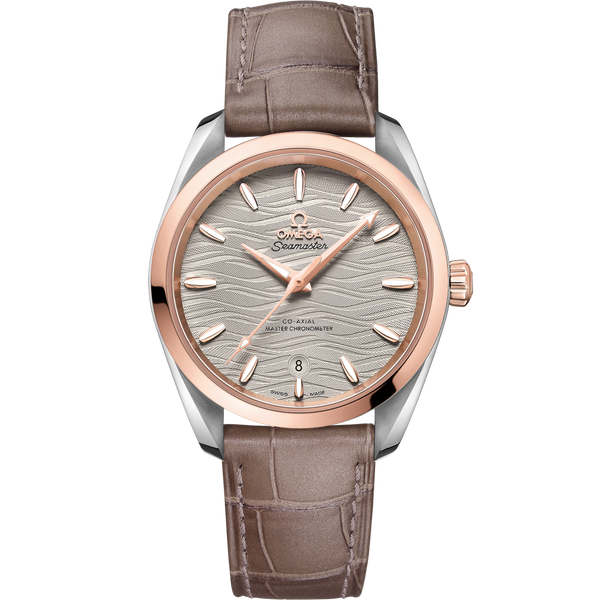 Omega 220.23.38.20.06.001 Seamaster Aqua Terra 150M Master Chronometer 34 Stainless Steel / Sedna Gold / Grey-Waves / Alligator