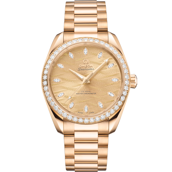 Omega 220.55.38.20.99.002 Seamaster Aqua Terra 150M Master Chronometer 34 Moonshine Gold - Diamond / Champagne / Bracelet