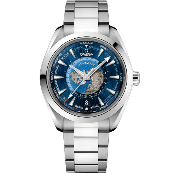 Omega 220.10.43.22.03.001 Seamaster Aqua Terra 150M Master Chronometer 43 Worldtimer Stainless Steel / Blue / Bracelet